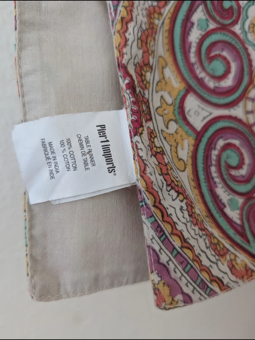 Pier 1 Table Runner, Colorful Boho Medallion Print